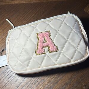 Crossbody Bum Bag with Chenille Letter A